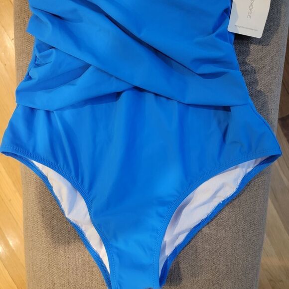 Gottex Royal Blue Women's Ruched and Twisted One-Piece Swimsuit Size 8 - Picture 8 of 14